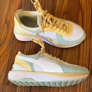 Puma Yellow and Mint Sneakers